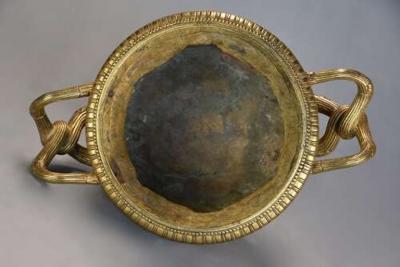 Fine quality 19thc Grand Tour gilt bronze reduction of The Warwick Vase