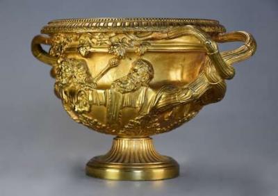 Fine quality 19thc Grand Tour gilt bronze reduction of The Warwick Vase