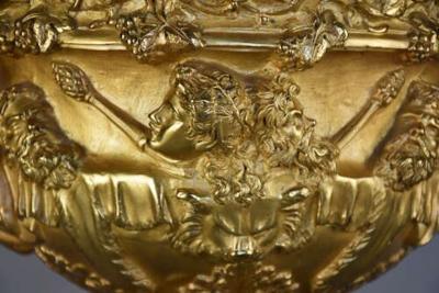 Fine quality 19thc Grand Tour gilt bronze reduction of The Warwick Vase