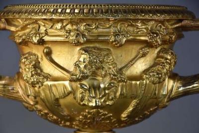 Fine quality 19thc Grand Tour gilt bronze reduction of The Warwick Vase