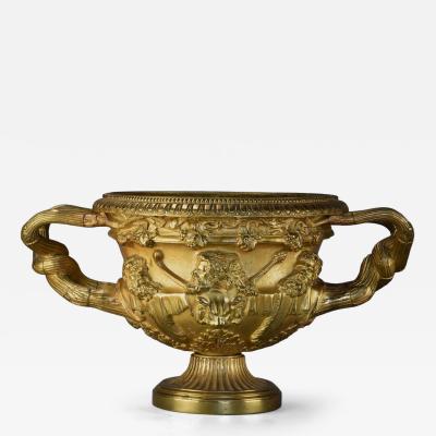 Fine quality 19thc Grand Tour gilt bronze reduction of The Warwick Vase