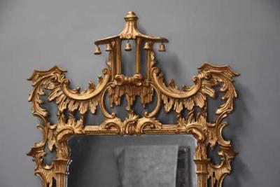 Fine quality Chinese Chippendale style carved giltwood mirror