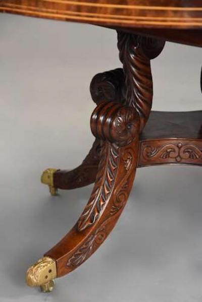 Fine quality early 19thc Regency mahogany drum table possibly Irish