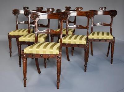 Fine quality set of six Regency rosewood dining chairs