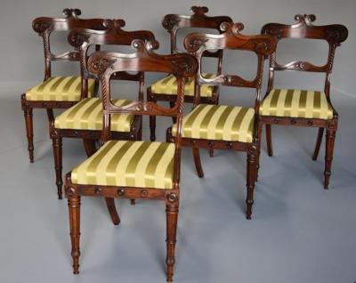 Fine quality set of six Regency rosewood dining chairs