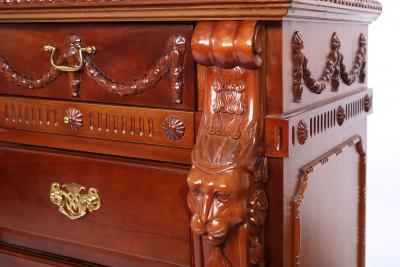 Finely Hand Carved Mahogany Wood Server Sideboard