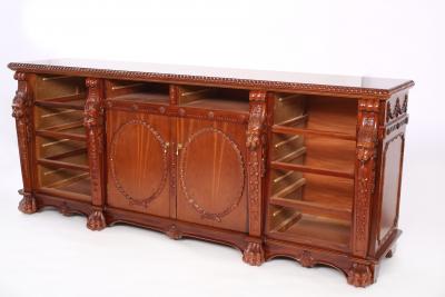 Finely Hand Carved Mahogany Wood Server Sideboard