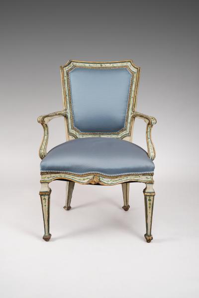 Finely Painted Pair of Louis XVI Venetian Armchairs
