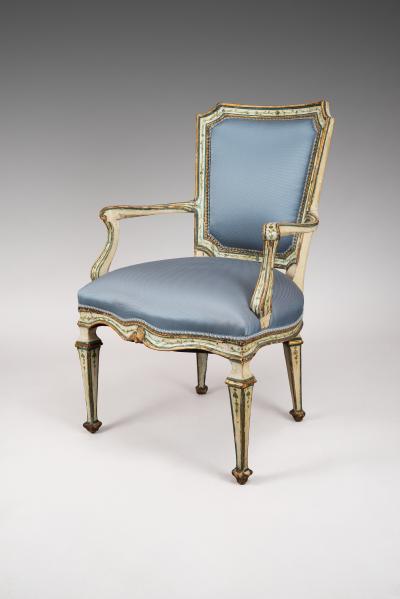 Finely Painted Pair of Louis XVI Venetian Armchairs