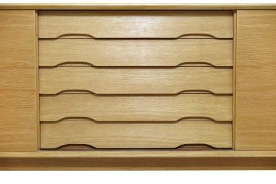 Finely Restored Danish White Oak Credenza Sideboard