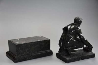 Finely carved 19th century serpentine figure of Arrotino 