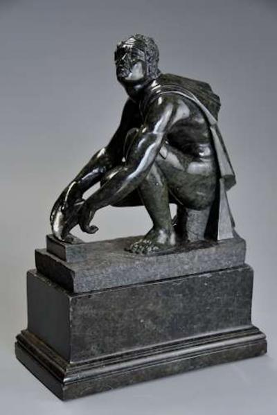 Finely carved 19th century serpentine figure of Arrotino 