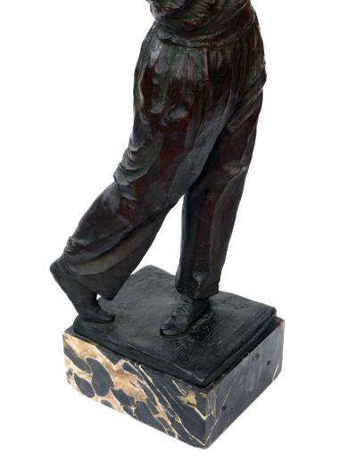 Finely modeled Vintage Patinated Bronze Figure of a Golfer
