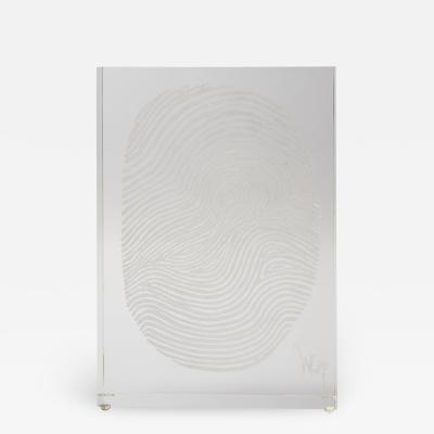 Finger Print Lucite Sculpture by Wolf
