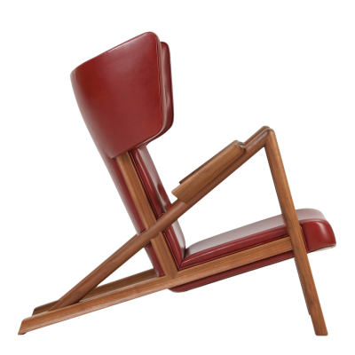 Finn Juhl 1938 Finn Juhl iconic The Grasshopper Chair Indian Red leather walnut