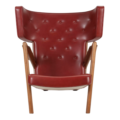 Finn Juhl 1938 Finn Juhl iconic The Grasshopper Chair Indian Red leather walnut