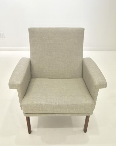 Finn Juhl A Pair Of Finn Juhl Lounge or Armchairs For France Son In Greige Fabric