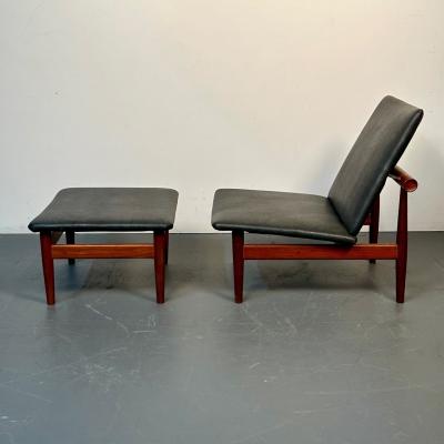 Finn Juhl Finn Juhl Danish Mid Century Modern Japan Lounge Chair and Ottoman Daverkosen