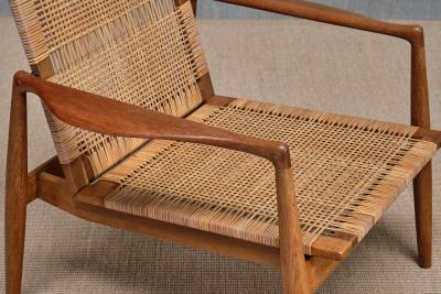 Finn Juhl Finn Juhl SW 96 Armchair in Teak Oak and Cane S ren Willadsen Denmark 1956