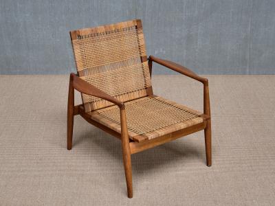 Finn Juhl Finn Juhl SW 96 Armchair in Teak Oak and Cane S ren Willadsen Denmark 1956