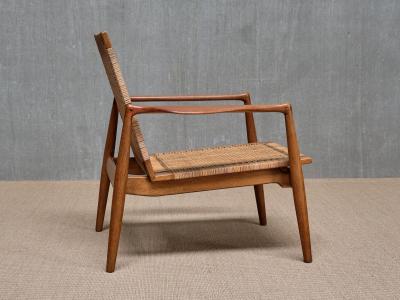 Finn Juhl Finn Juhl SW 96 Armchair in Teak Oak and Cane S ren Willadsen Denmark 1956