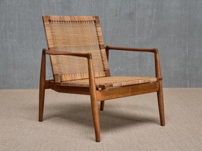 Finn Juhl Finn Juhl SW 96 Armchair in Teak Oak and Cane S ren Willadsen Denmark 1956