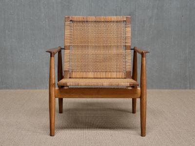 Finn Juhl Finn Juhl SW 96 Armchair in Teak Oak and Cane S ren Willadsen Denmark 1956