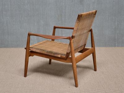 Finn Juhl Finn Juhl SW 96 Armchair in Teak Oak and Cane S ren Willadsen Denmark 1956