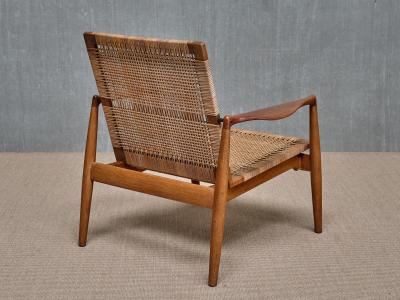 Finn Juhl Finn Juhl SW 96 Armchair in Teak Oak and Cane S ren Willadsen Denmark 1956