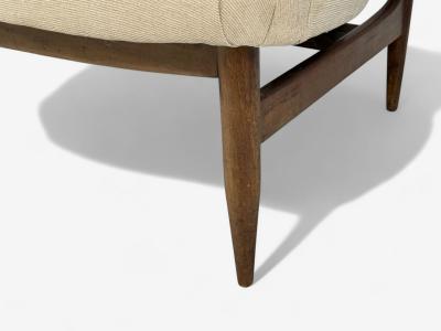 Finn Juhl Finn Juhl Style Danish Modern Wood Beige Fabric Sofa Denmark 1950s