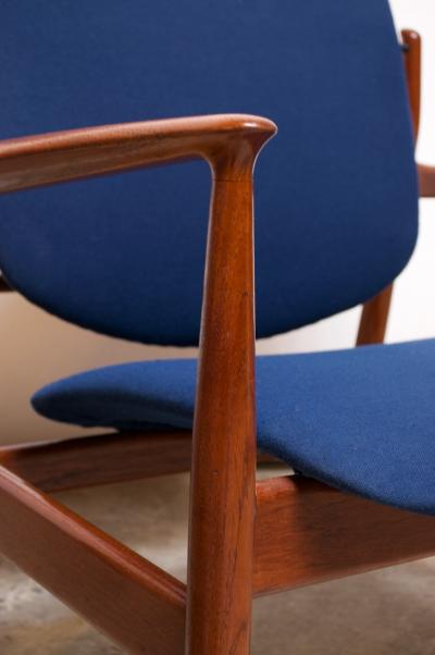 Finn Juhl Finn Juhl Teak Lounge Chairs Model FD 136 for France Daverkosen