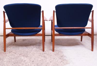 Finn Juhl Finn Juhl Teak Lounge Chairs Model FD 136 for France Daverkosen