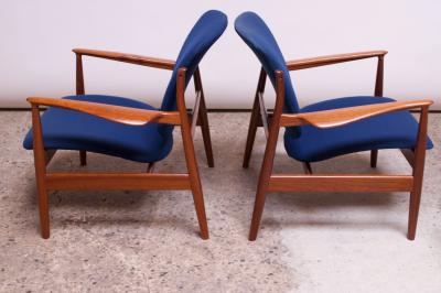 Finn Juhl Finn Juhl Teak Lounge Chairs Model FD 136 for France Daverkosen
