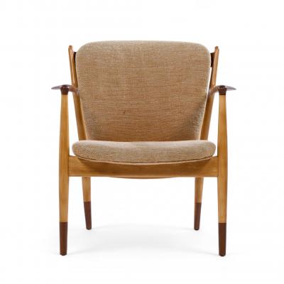Finn Juhl Finn Juhl for Baker Delegate Mid Century Walnut Lounge Chairs Pair