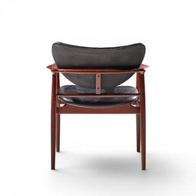 Finn Juhl Finn Juhl for Niels Vodder NV 48 Mid Century Danish Teak Lounge Chairs Pair