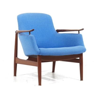 Finn Juhl Finn Juhl for Niels Vodder NV 53 Blue Chairs Pair