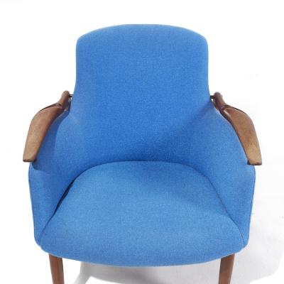 Finn Juhl Finn Juhl for Niels Vodder NV 53 Blue Chairs Pair