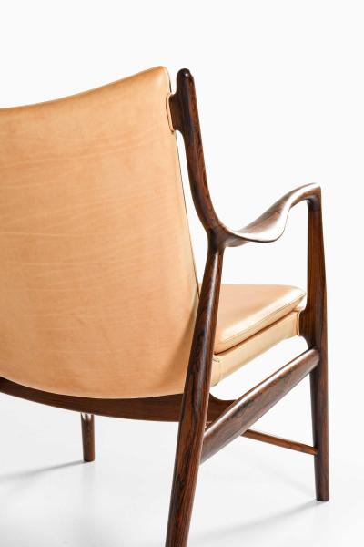 Finn Juhl NV 45 Easy Chair in Rosewood Leather by Finn Juhl 1945