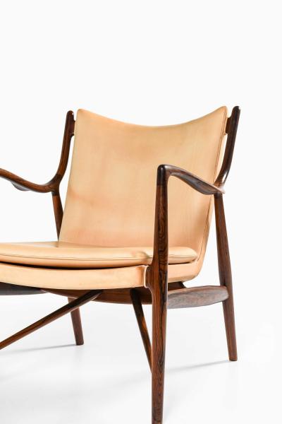 Finn Juhl NV 45 Easy Chair in Rosewood Leather by Finn Juhl 1945