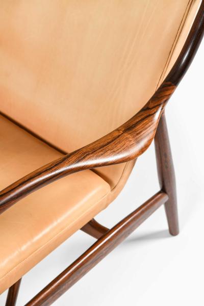 Finn Juhl NV 45 Easy Chair in Rosewood Leather by Finn Juhl 1945