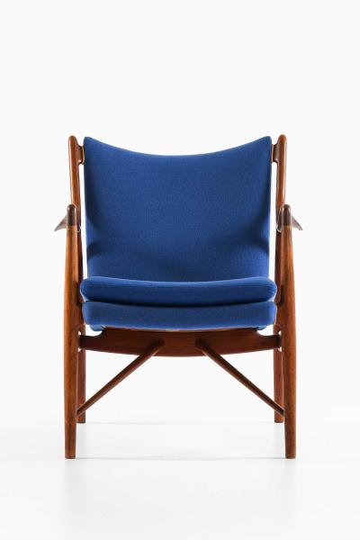 Finn Juhl NV 45 Easy Chair in Teak Leather Wool by Finn Juhl 1945