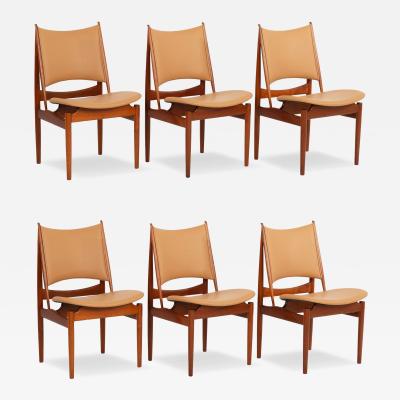 Finn Juhl Set of Six Finn Juhl Egyptian Chairs for Niels Vodder Denmark 1949