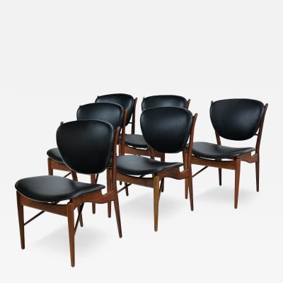 Finn Juhl Set of Six Spectacular Solid Walnut Dining Chairs Designed by Finn Juhl