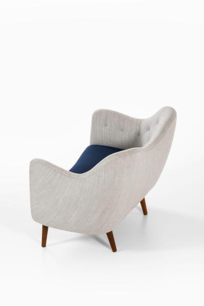 Finn Juhl Sofa in Stained Beech Legs and Reupholstered by Finn Juhl 1946