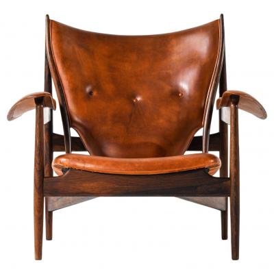 Finn Juhl The Chieftain Easy Chair in Leather and Rosewood by Finn Juhl 1950s
