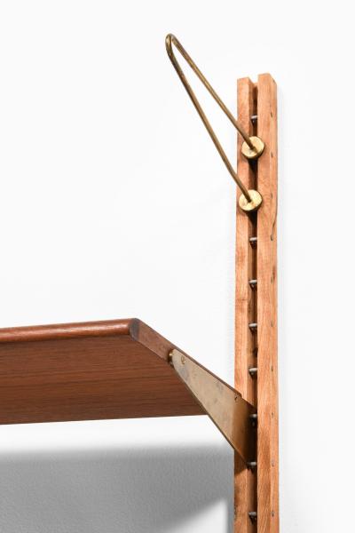 Finn Juhl Wall Mounted Bookcase in Teak Beech and Brass by Finn Juhl 1956