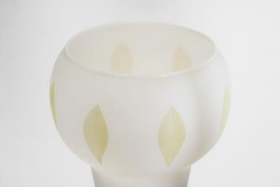 Finnish Brass and Opal Glass Chandelier by Saariston Valaisin Finland ca 1950s