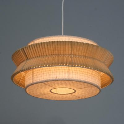 Finnish Mid Century Modern Ceiling Pendant with Stunning Paper Shade 1950s