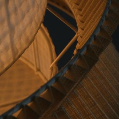 Finnish Mid Century Modern Ceiling Pendant with Stunning Paper Shade 1950s