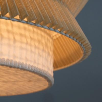 Finnish Mid Century Modern Ceiling Pendant with Stunning Paper Shade 1950s